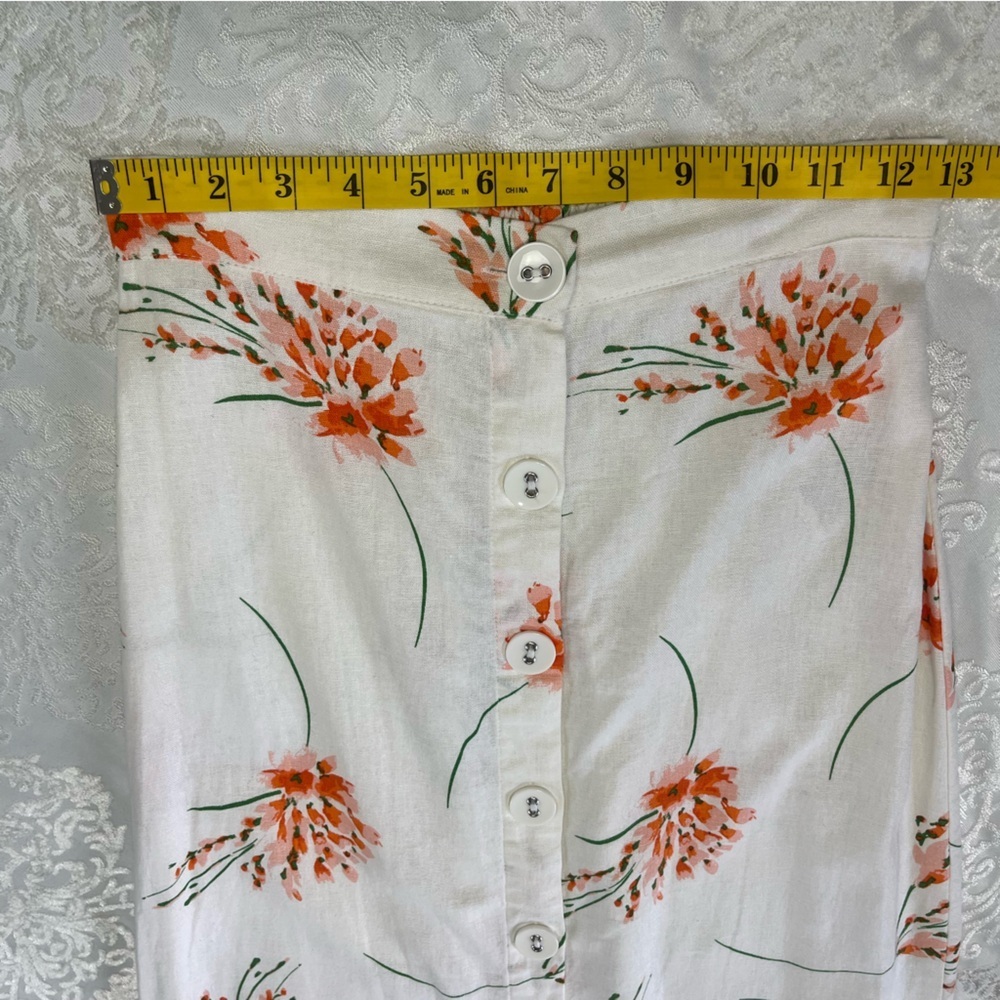 Urban Outfitters Selma Linen Blend Ruffle Button-Through Maxi Skirt Size Small - Picture 8 of 8